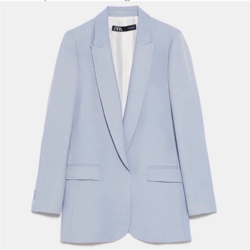 Zara Powder Blue Open Blazer
